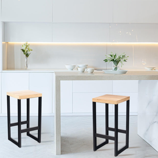 Ines Bar Stool with black metal legs