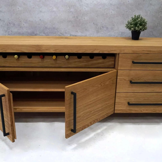 TAKO oak loft chest of drawers with wine drawer