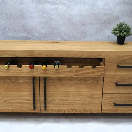 TAKO oak loft chest of drawers with wine drawer