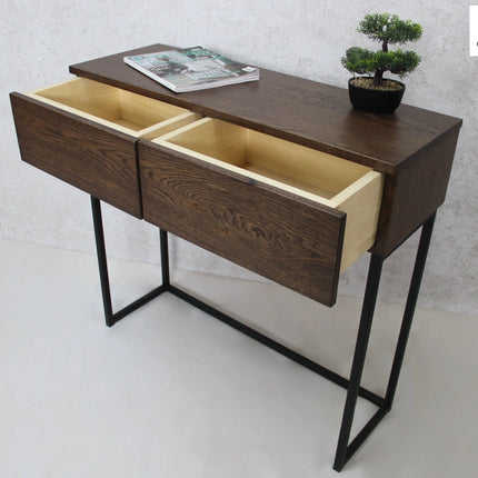 Loft-style oak console with drawers OHA
