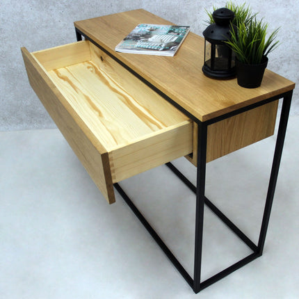 Oak loft console with drawer Frampton