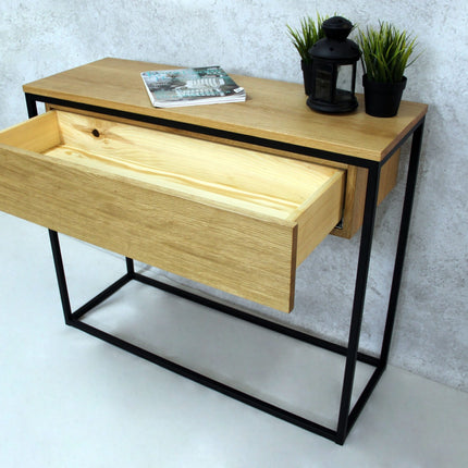 Oak loft console with drawer Frampton