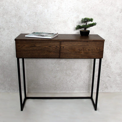 Loft-style oak console with drawers OHA
