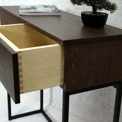 Loft-style oak console with drawers OHA