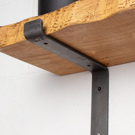 Solid Wood Rustic Shelf Metal Brackets