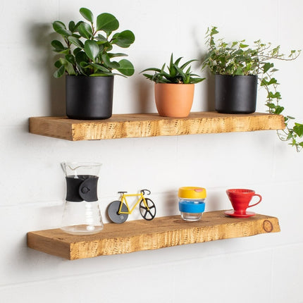 Rustic Floating Shelves Handmade Solid Wood