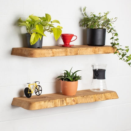Rustic Floating Shelves Handmade Solid Wood
