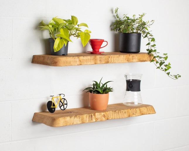 Rustic Floating Shelves Handmade Solid Wood