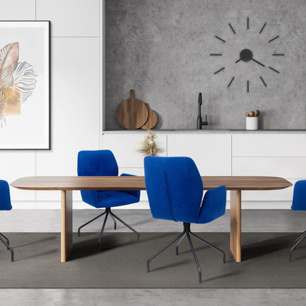 Dining chair Lun with armrest and metal legs