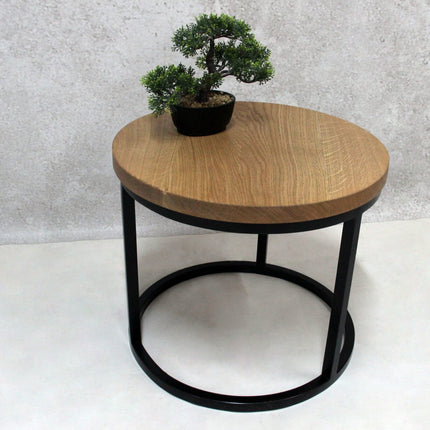 Round oak coffee table Martha