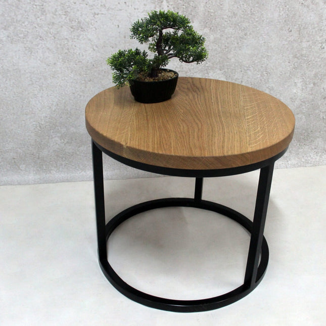 Round oak coffee table Martha