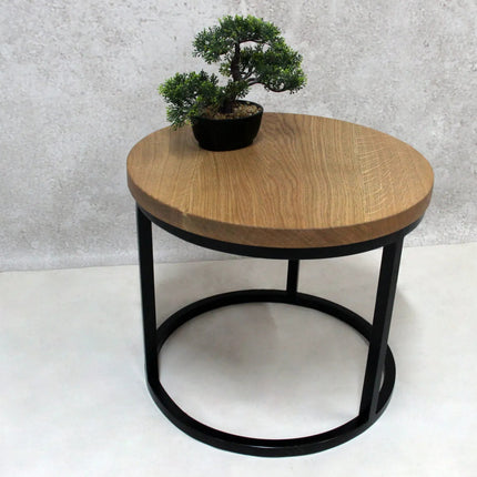 Round oak coffee table Martha