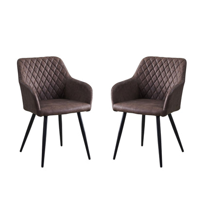 Set of 2  Dining Chairs PU Leather Orby