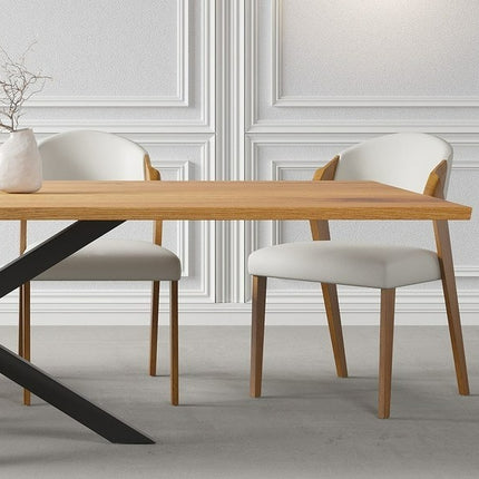 Solid Oak Dining Table with Steel Base 011