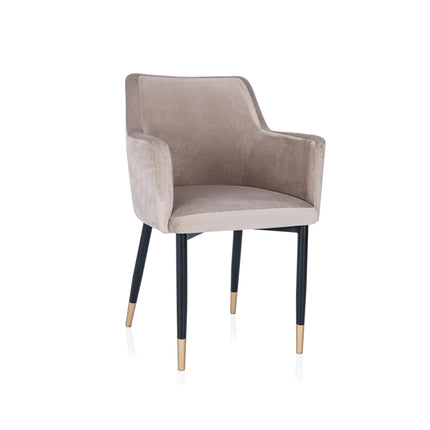 Dining chair Rene with metal legs and golden tips