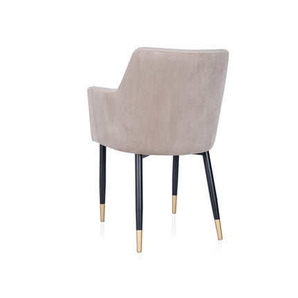 Armchair Rene with metal legs and golden tips