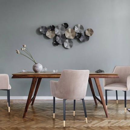 Armchair Rene with metal legs and golden tips