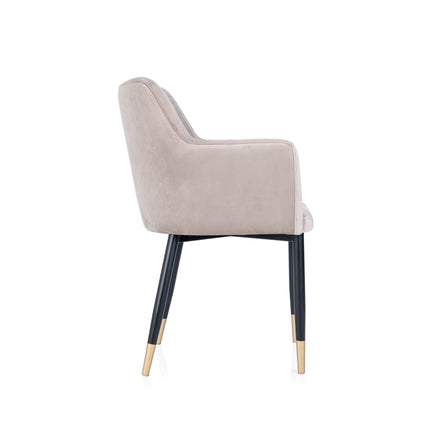 Armchair Rene with metal legs and golden tips