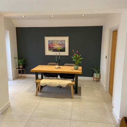 Dining Table Industrial Boston Dine Table V Frame Steel Legs Industrial Rustic Wood – Handmade Kitchen Table