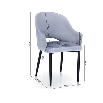 Dining chair Rose with metal legs