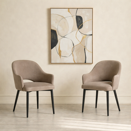 Rose swivel chair with metal legs