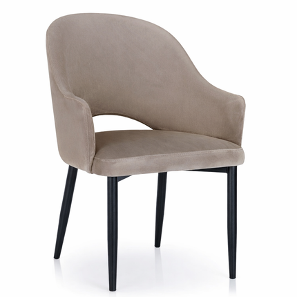 Rose swivel chair with metal legs