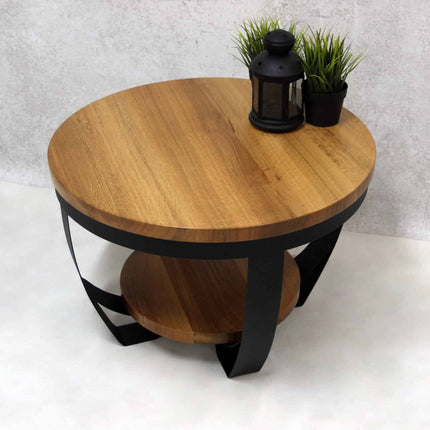 Oak Coffee table with two shelves NASH