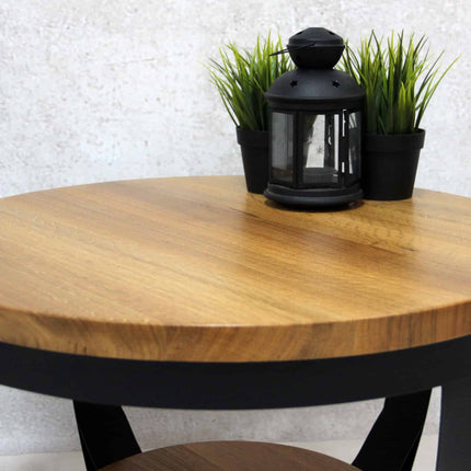 Oak Coffee table with two shelves NASH