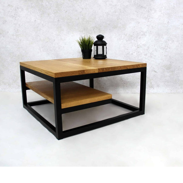 Oak coffee table with shelf SOLO