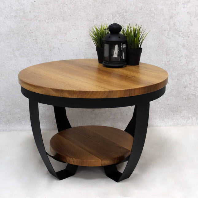 Oak Coffee table with two shelves NASH