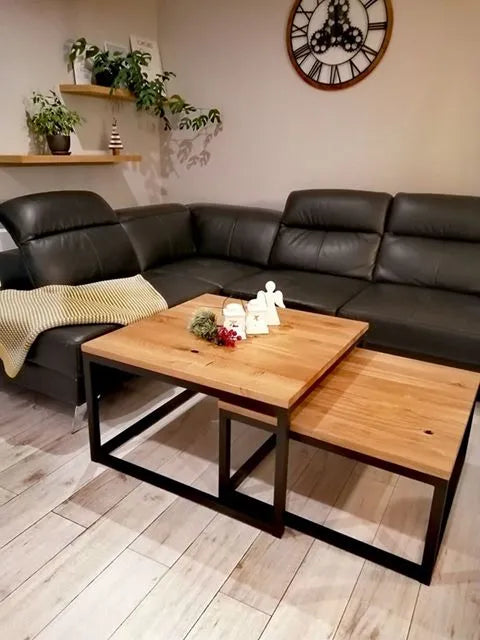 Double loft oak coffee table DUO
