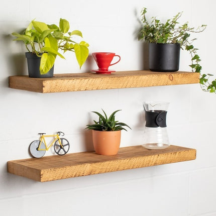 Rustic Floating Shelves Handmade Solid Wood