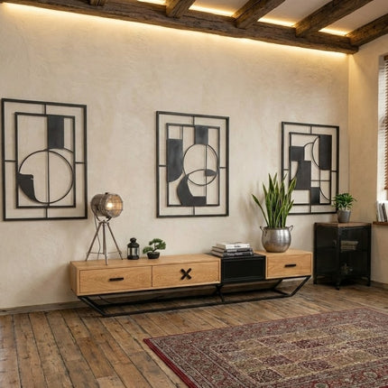 Oak loft/industrial TV cabinet Sunny