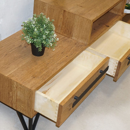 Oak loft TV cabinet PLUM