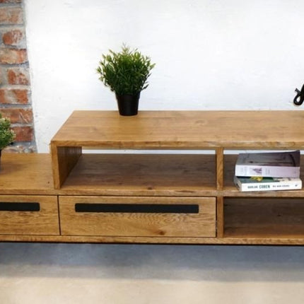 Oak loft TV cabinet PLUM