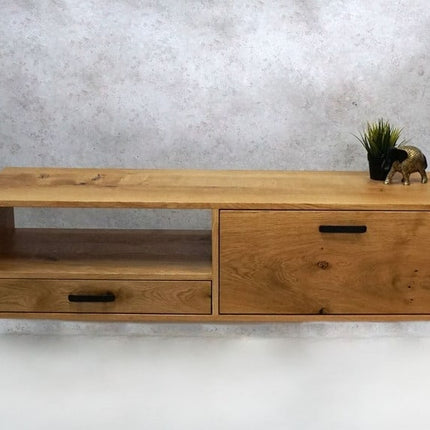 Oak loft hanging TV cabinet Angel