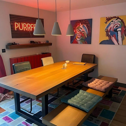 Thick Solid Oak Dining Bench Tetford, chunky legs – durable hardwood