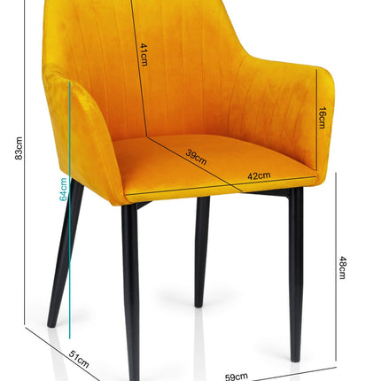 Dining Chair Verde with metal legs